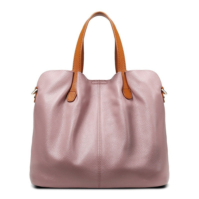 Womens Simple Casual Soft Leather Tote Bag AliExpress
