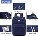 Women Laptop Backpack, Durable Travel Backpack with Headphone Cable Hole, anti Theft Backpack for Fits 15.6 Inch Notebook, Multicolor.Blue