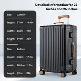 22 Inch Carry on Luggage Suitcase Locks Tsa Approved Hardside Lightweight Sui...