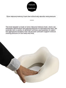 Memory Foam U-Shaped Travel Pillow – Neck Support Cushion with Magnetic Cloth