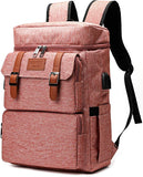 Vintage Backpack for Men Women Laptop Backpack Bookbags College Backpack Pink 16 Inch