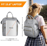 Backpack for Women, 15.6 Inch Bookbag for Women Laptop Bookbag, Wide Open Anti-Theft Teacher Backpack College School Work Nurse Bag, Water Resistant Business Computer Bag, Grey