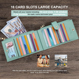 RFID Wallet Women Large Size Bifold Multi Card Wallet Case with Zipper Pocke Credit Card Holder for Women