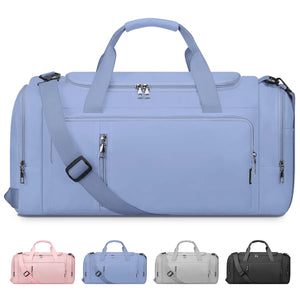 Gym Duffle Bag Backpack Waterproof Sports Duffel Bags Travel Weekender Bag for Men Women Overnight Bag with Shoes Compartment Blue