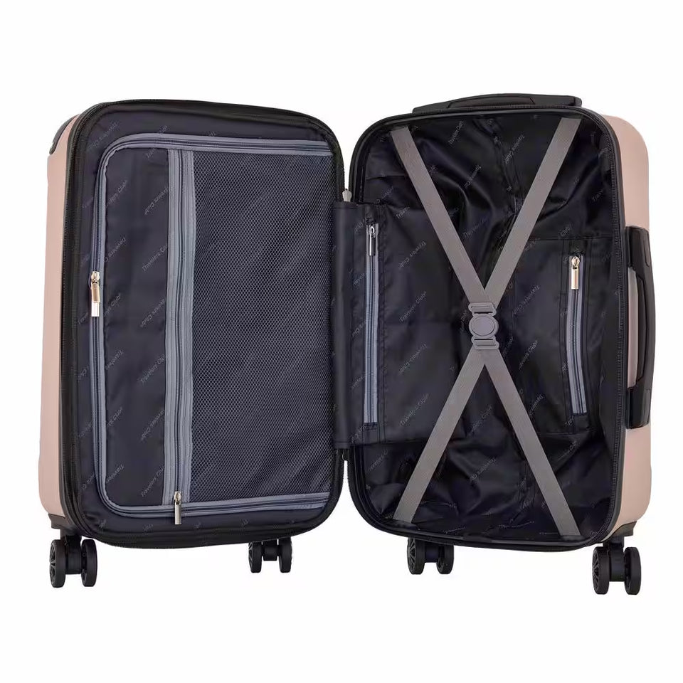22 In. Mushroom Rolling Expandable Hardside Carry-On with 4-In-1 USB Charging Feature