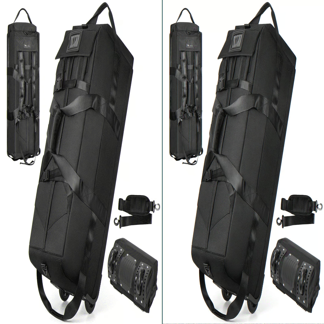 90L Foldable Rolling Duffel Bag with Wheels, Extra Large 34 Inch Travel Duffel Bag with Shoulder Strap for Travel Camping Sports, Waterproof Large Gym Bag, Travel Backpack for Men Women, Black