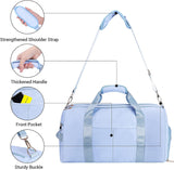 Gym Duffle Bag Dry Wet Separated Gym Bag Sport Duffle Bag Training Handbag Yoga Bag with Extra Drawstring Backpack for Man and Women (Blue-Upgrade) Large