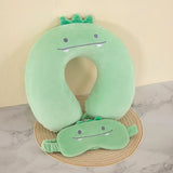 Cartoon Eye Mask U-Shaped Pillow Slow Rebound Memory Foam Neck Pillow Car Airplane Travel Neck Pillow Office Nap Pillow