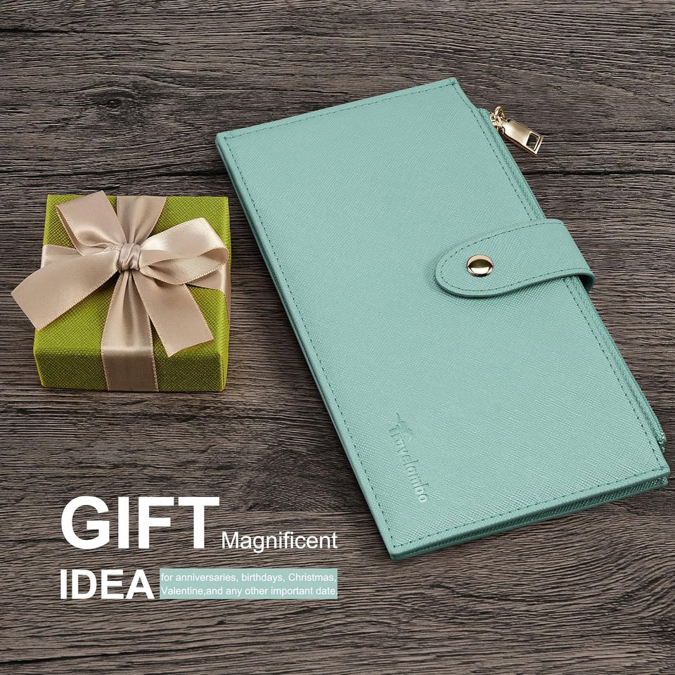 RFID Wallet Women Large Size Bifold Multi Card Wallet Case with Zipper Pocke Credit Card Holder for Women