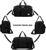 Travel Duffel Bag with Shoes Compartment Sports Gym Bag for Men and Women, Overnight Bag Weekender Bag Training Handbag Yoga Bag - Black