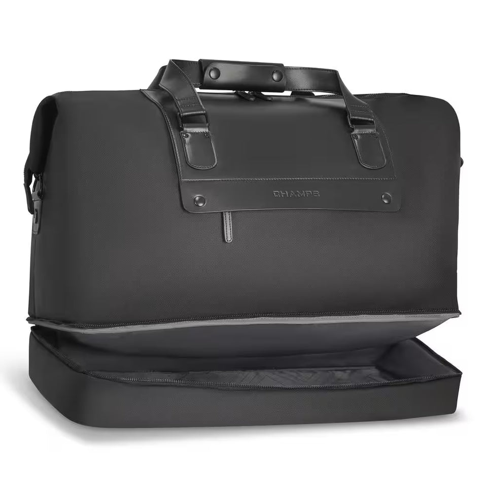 Onyx Collection 20 In., Black Nylon Duffle Bag Backpack with USB