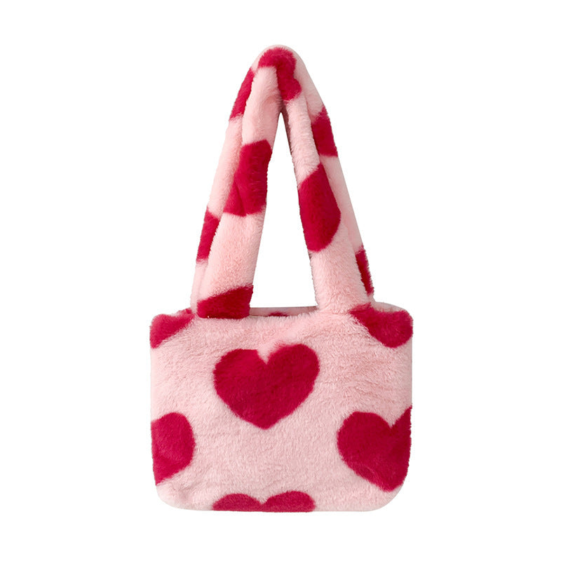 Fashion Love Heart Womens Furry Fluffy Bag AliExpress