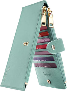 RFID Wallet Women Large Size Bifold Multi Card Wallet Case with Zipper Pocke Credit Card Holder for Women