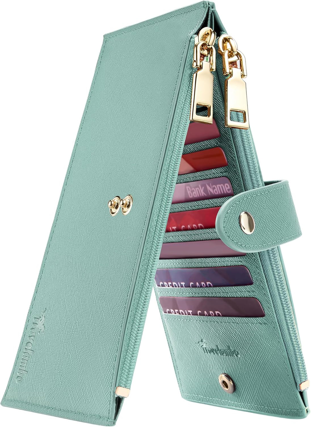 RFID Wallet Women Large Size Bifold Multi Card Wallet Case with Zipper Pocke Credit Card Holder for Women