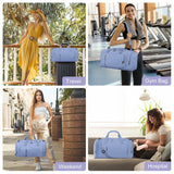 Gym Duffle Bag Backpack Waterproof Sports Duffel Bags Travel Weekender Bag for Men Women Overnight Bag with Shoes Compartment Blue