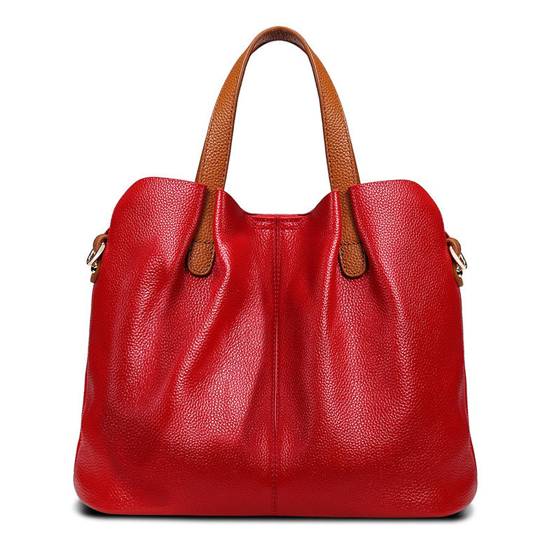 Womens Simple Casual Soft Leather Tote Bag AliExpress