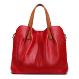 Womens Simple Casual Soft Leather Tote Bag AliExpress