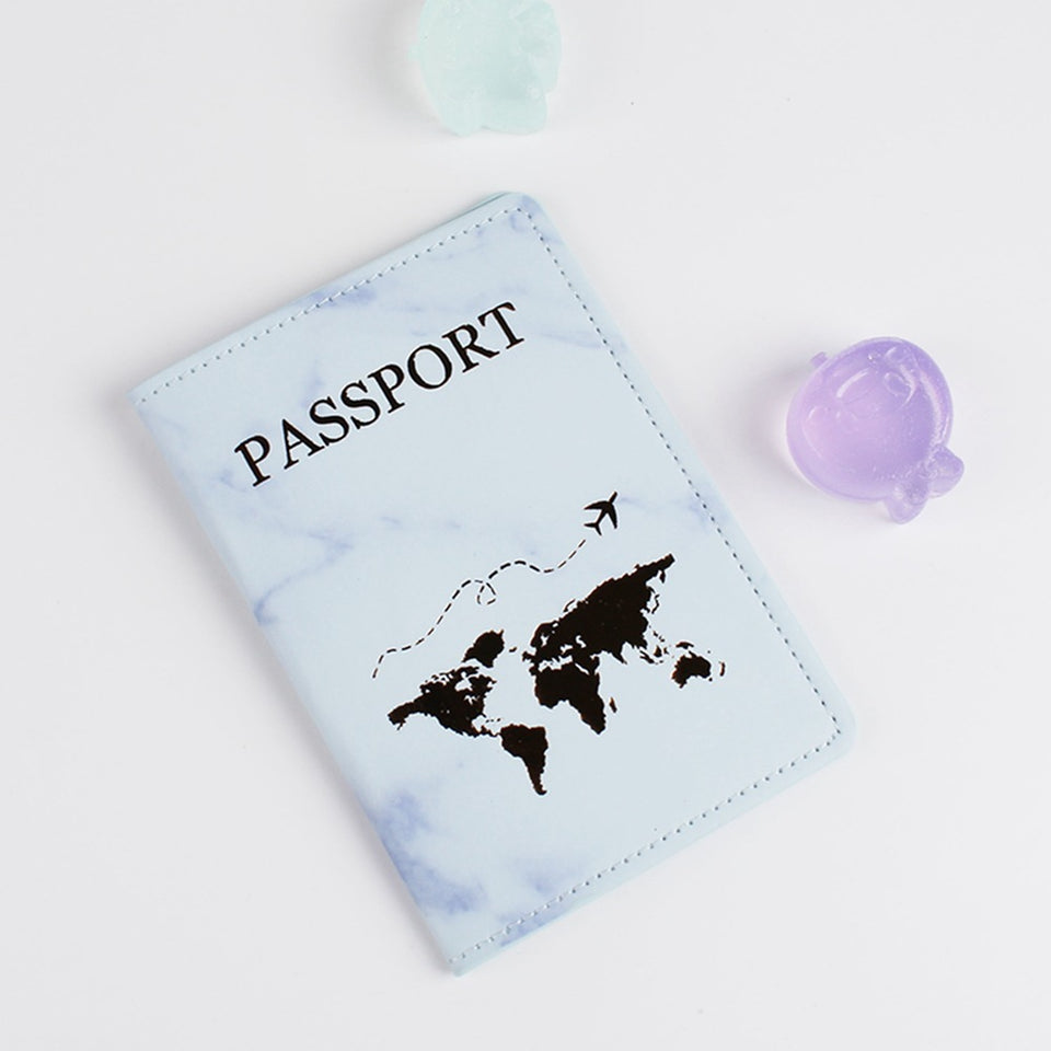 PU Leather Gilded Map Passport Book Protective Case