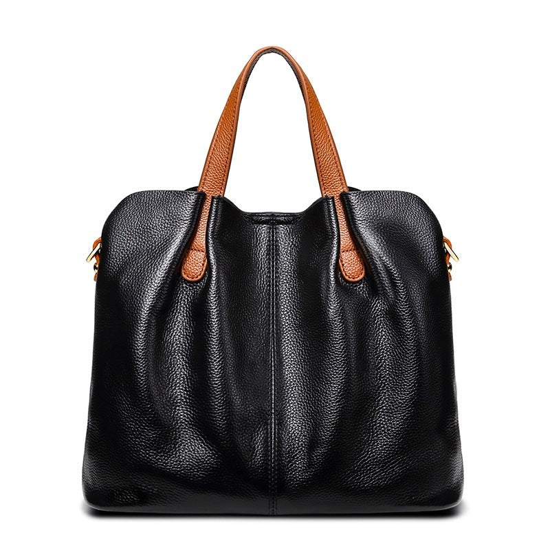 Womens Simple Casual Soft Leather Tote Bag AliExpress