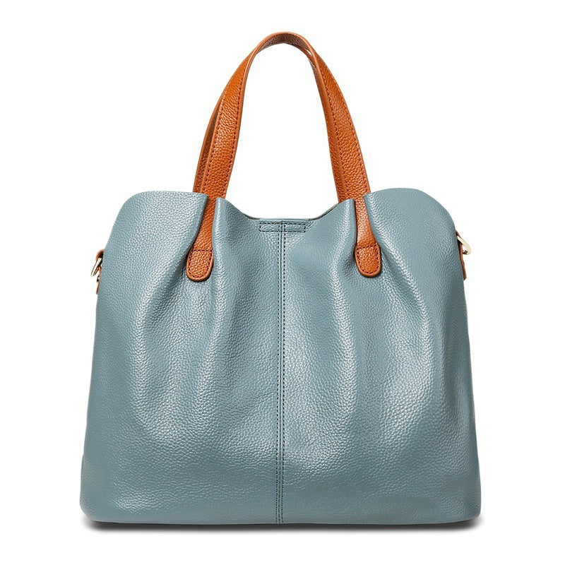 Womens Simple Casual Soft Leather Tote Bag AliExpress