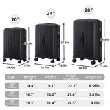 20  24  28  3 Pcs  Set In ABS Spinner Wheel Luggage, Carry On Suitcase, Matching Color, TSA Combination Lock AliExpress