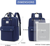 Women Laptop Backpack, Durable Travel Backpack with Headphone Cable Hole, anti Theft Backpack for Fits 15.6 Inch Notebook, Multicolor.Blue