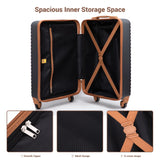 3 Piece Carry-On Luggage Sets, Hardside Suitcase Set with Spinner Wheels, Portable Travel Bag and Toiletry Bag, Gray