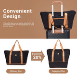 3 Piece Carry-On Luggage Sets, Hardside Suitcase Set with Spinner Wheels, Portable Travel Bag and Toiletry Bag, Black