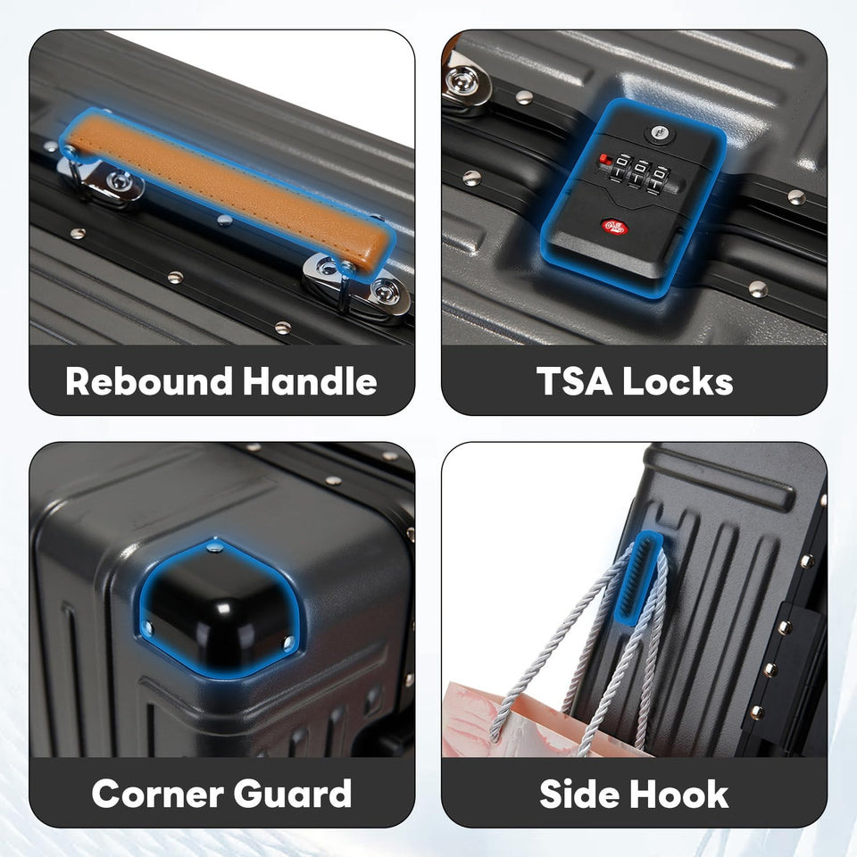 22 Inch Carry on Luggage Suitcase Locks Tsa Approved Hardside Lightweight Sui...