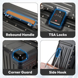 22 Inch Carry on Luggage Suitcase Locks Tsa Approved Hardside Lightweight Sui...