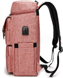 Vintage Backpack for Men Women Laptop Backpack Bookbags College Backpack Pink 16 Inch