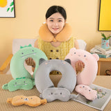 Cartoon Eye Mask U-Shaped Pillow Slow Rebound Memory Foam Neck Pillow Car Airplane Travel Neck Pillow Office Nap Pillow