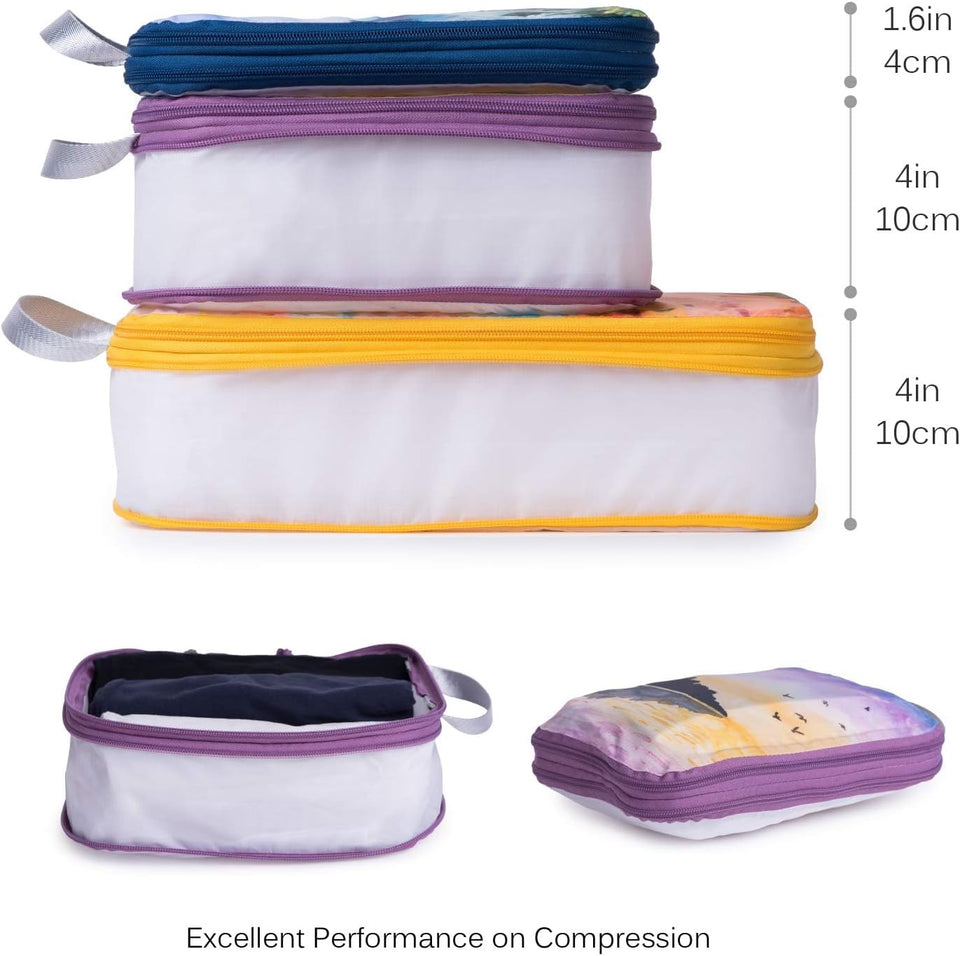 Compression Packing Cube Set 3Pcs, Travel Bags Organizer for Luggage/Backpack