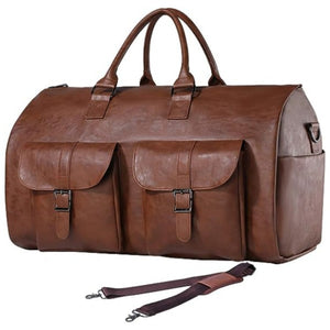 Portable Folding Travel Duffel Bag – PU Leather, 36–55L