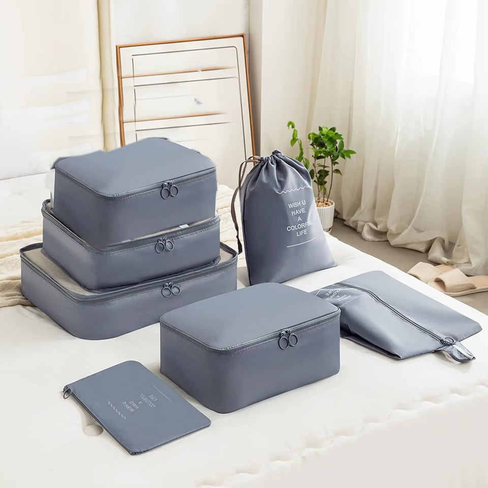 7-Piece Travel Storage Bag Set – Large Capacity Luggage Organizer for Clothes, Moving & Packing