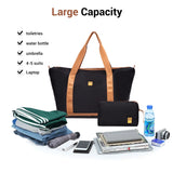 3 Piece Carry-On Luggage Sets, Hardside Suitcase Set with Spinner Wheels, Portable Travel Bag and Toiletry Bag, Black