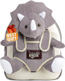 Small Dinosaur Backpack - Triceratops Dinosaur Toys for Kids 3-5 - Toddler Backpack for Boys & Girls - Grey Plush Stuffed Animal
