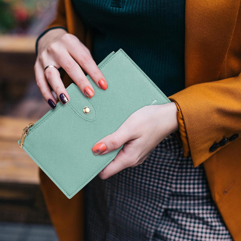 RFID Wallet Women Large Size Bifold Multi Card Wallet Case with Zipper Pocke Credit Card Holder for Women