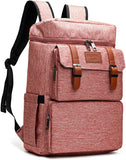 Vintage Backpack for Men Women Laptop Backpack Bookbags College Backpack Pink 16 Inch