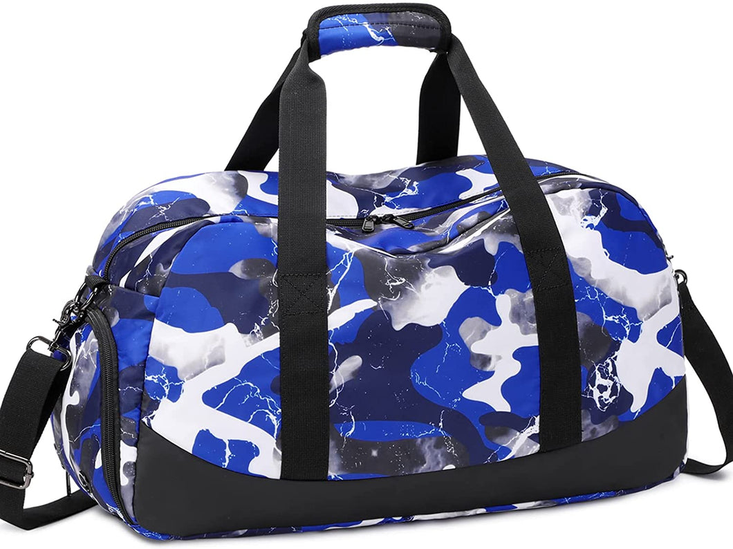 Kids Overnight Duffle Bag Boys Sports Gym Bag with Shoe Compartment & Wet Pocket, Carry on Sleepover Bag Athletic Bag