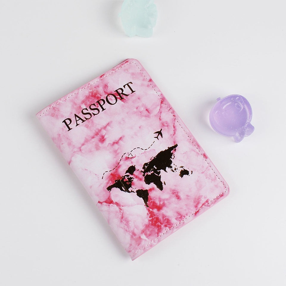 PU Leather Gilded Map Passport Book Protective Case