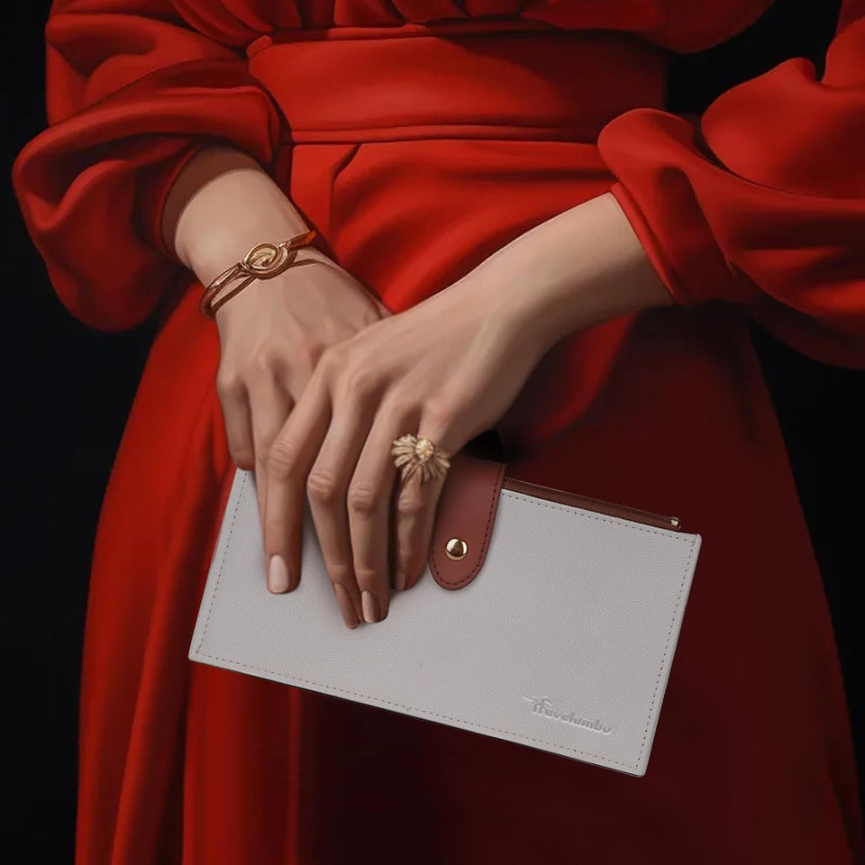 Leather Wallets for Women Slim RFID Blocking Bifold Credit Card Holder Wallet