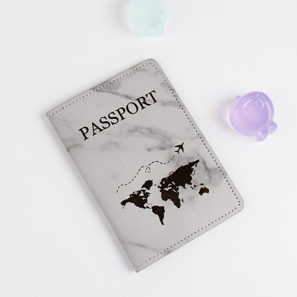 PU Leather Gilded Map Passport Book Protective Case