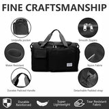 Travel Duffel Bag with Shoes Compartment Sports Gym Bag for Men and Women, Overnight Bag Weekender Bag Training Handbag Yoga Bag - Black