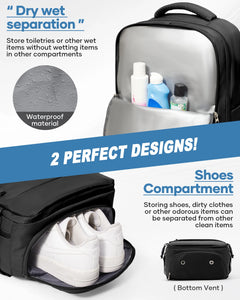 Vacuum Backpack for Travel, Vacuum Seal Carry on Backpack with Vacuum Compression, Vacuum Travel Backpack with Pump for Women Men Airline Approved Air Backpack Vacpack for Work College Daypack Black