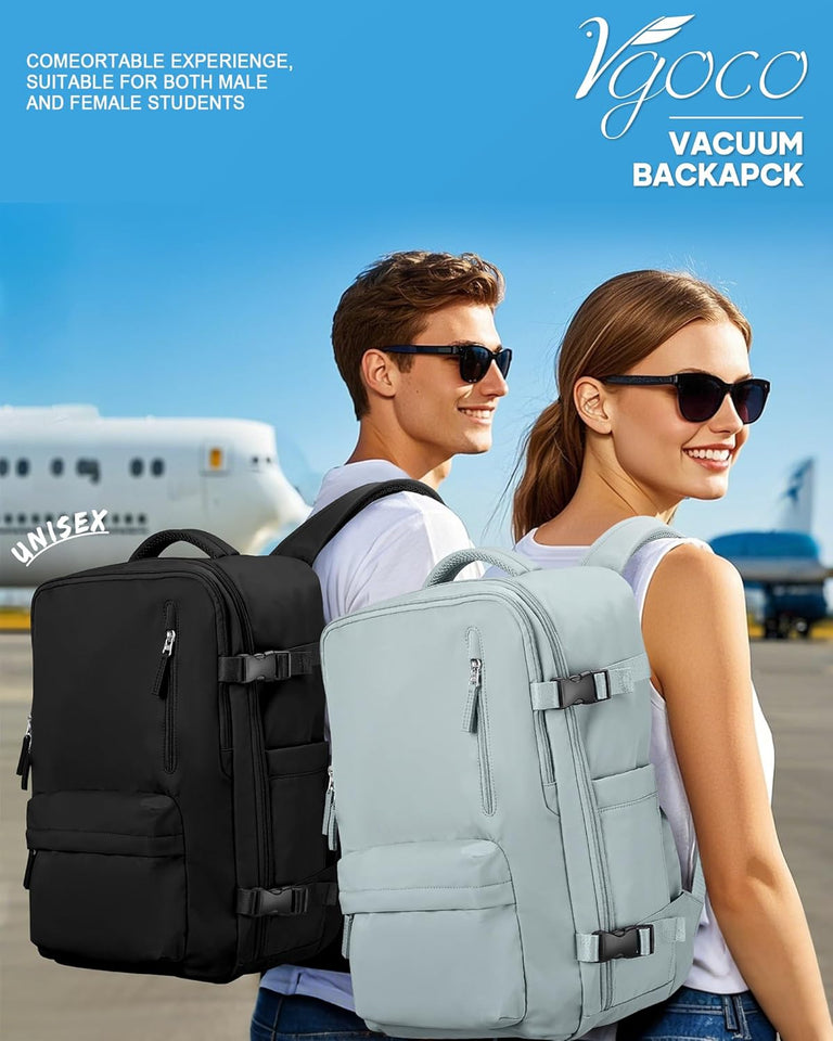 Vacuum Seal Compression Travel Backpack with Pump for Women Men Airback Vacpack
