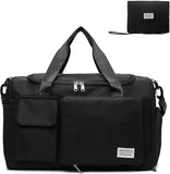 Travel Duffel Bag with Shoes Compartment Sports Gym Bag for Men and Women, Overnight Bag Weekender Bag Training Handbag Yoga Bag - Black