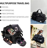 Travel Duffel Bag with Shoes Compartment Sports Gym Bag for Men and Women, Overnight Bag Weekender Bag Training Handbag Yoga Bag - Black