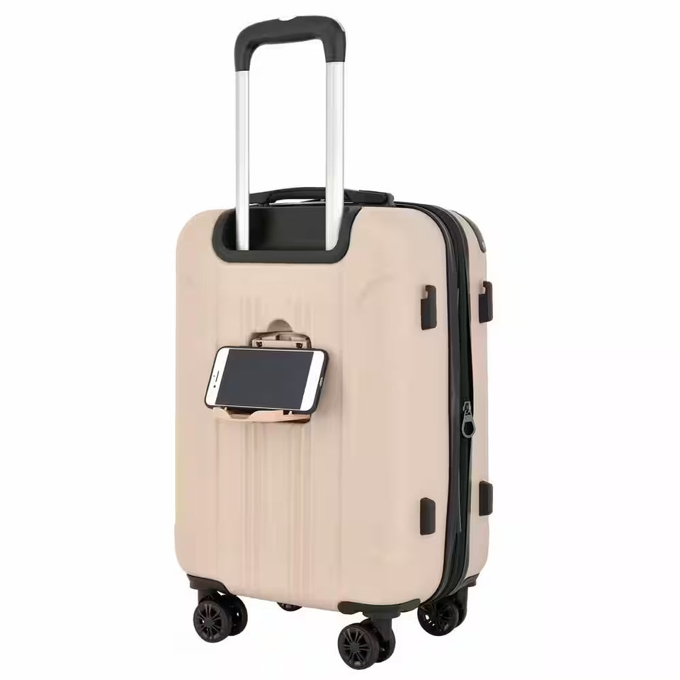 22 In. Mushroom Rolling Expandable Hardside Carry-On with 4-In-1 USB Charging Feature