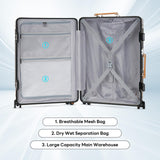 22 Inch Carry on Luggage Suitcase Locks Tsa Approved Hardside Lightweight Sui...